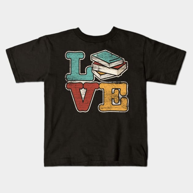 love vintage books Kids T-Shirt by ShirtsShirtsndmoreShirts